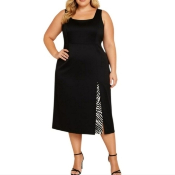 Y2K Zebra Colorblock White Sleeveless Dress 14 Y2K Black - Picture 9 of 9